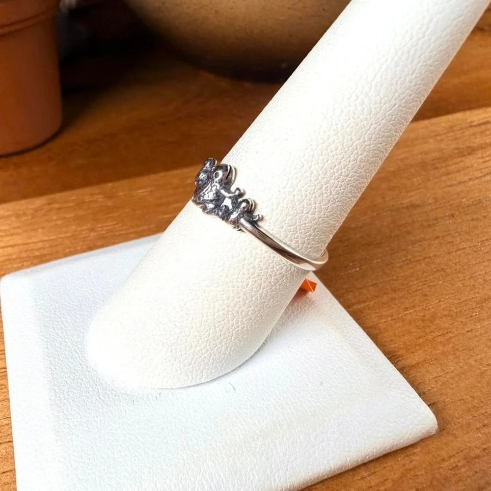 Dainty Family Frog Ring - Size 5.5 - .925 Sterling Silver